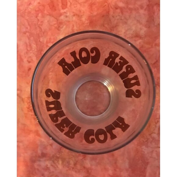 Vintage Large Soda Glass Super Cola Tumbler 1970s Retro Brown Soda Pop‎ - Picture 3 of 5